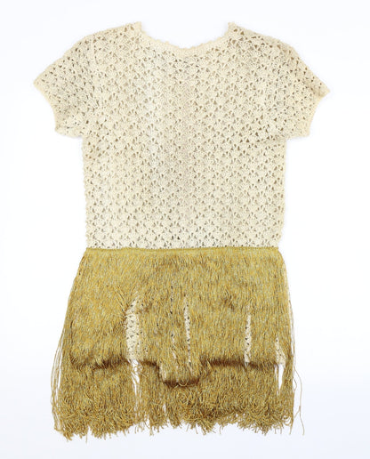 Womens UK Size  Preworn One-Piece Beige Unitard