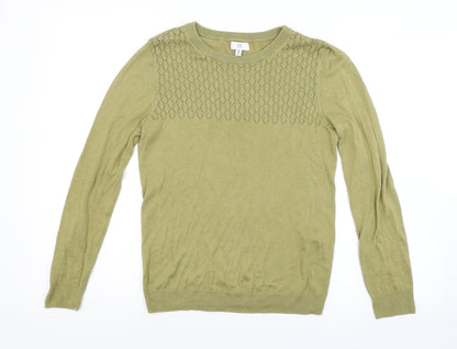 Womens UK Size S Preworn Green Pullover Jumper