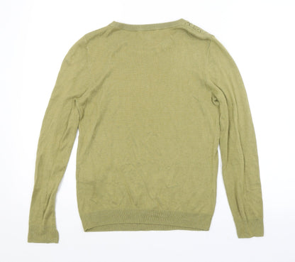 Womens UK Size S Preworn Green Pullover Jumper