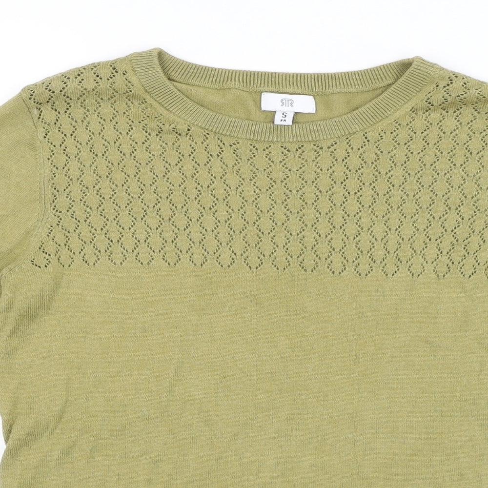 Womens UK Size S Preworn Green Pullover Jumper