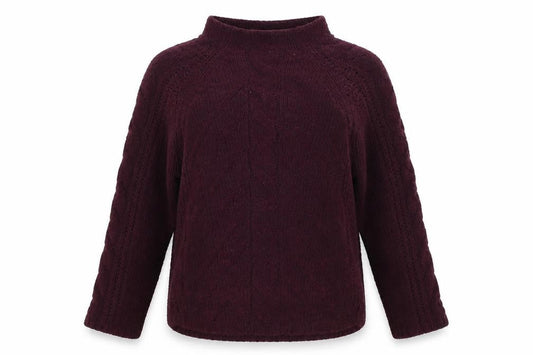 Front view of Marks & Spencer women’s purple striped jumper, size M