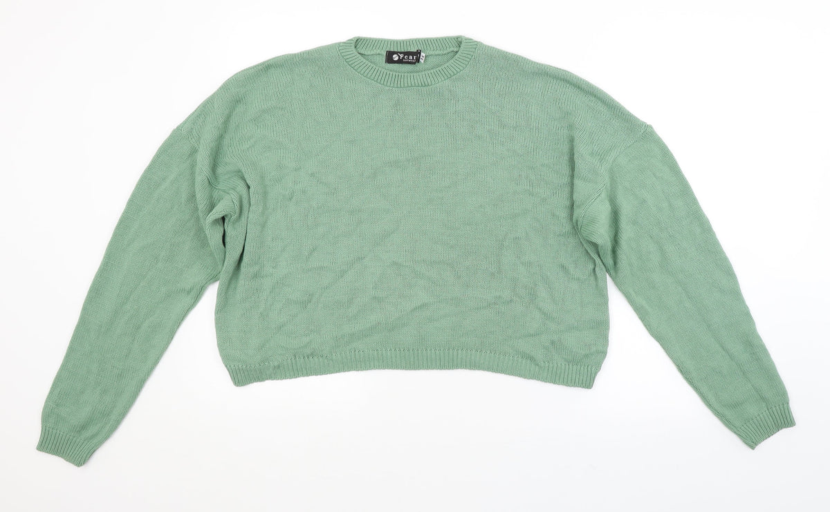 Additional front view of Pearl women’s green jumper, size UK 14