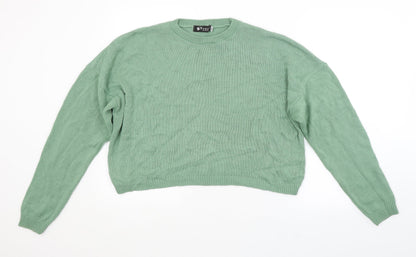 Additional front view of Pearl women’s green jumper, size UK 14