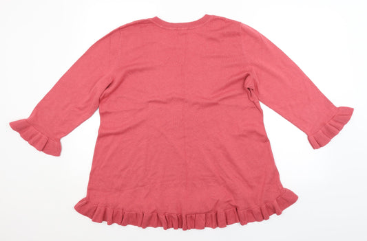 Womens UK Size XL Isaac Mizrahi Pink Pullover Jumper