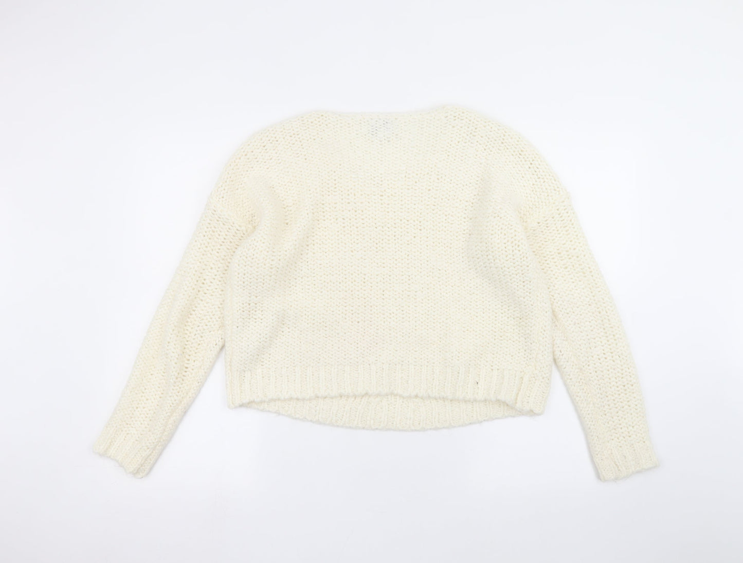 Womens UK Size M NEXT White Pullover Jumper