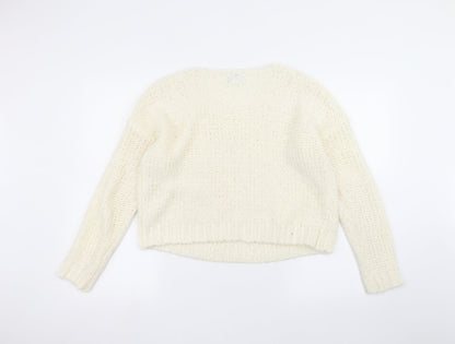 Womens UK Size M NEXT White Pullover Jumper
