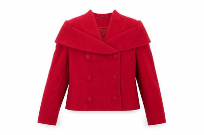Front view of polkon women’s pink jacket, size UK 12