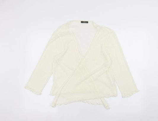 Womens UK Size M BM White Cardigan Jumper