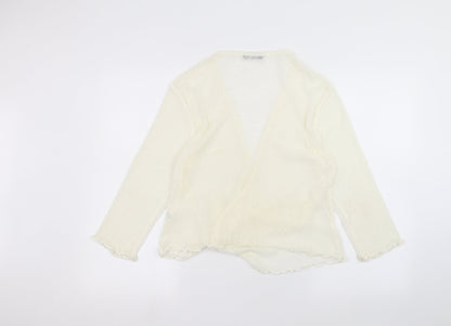 Womens UK Size M BM White Cardigan Jumper