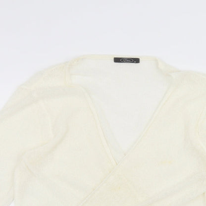 Womens UK Size M BM White Cardigan Jumper