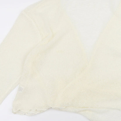 Womens UK Size M BM White Cardigan Jumper