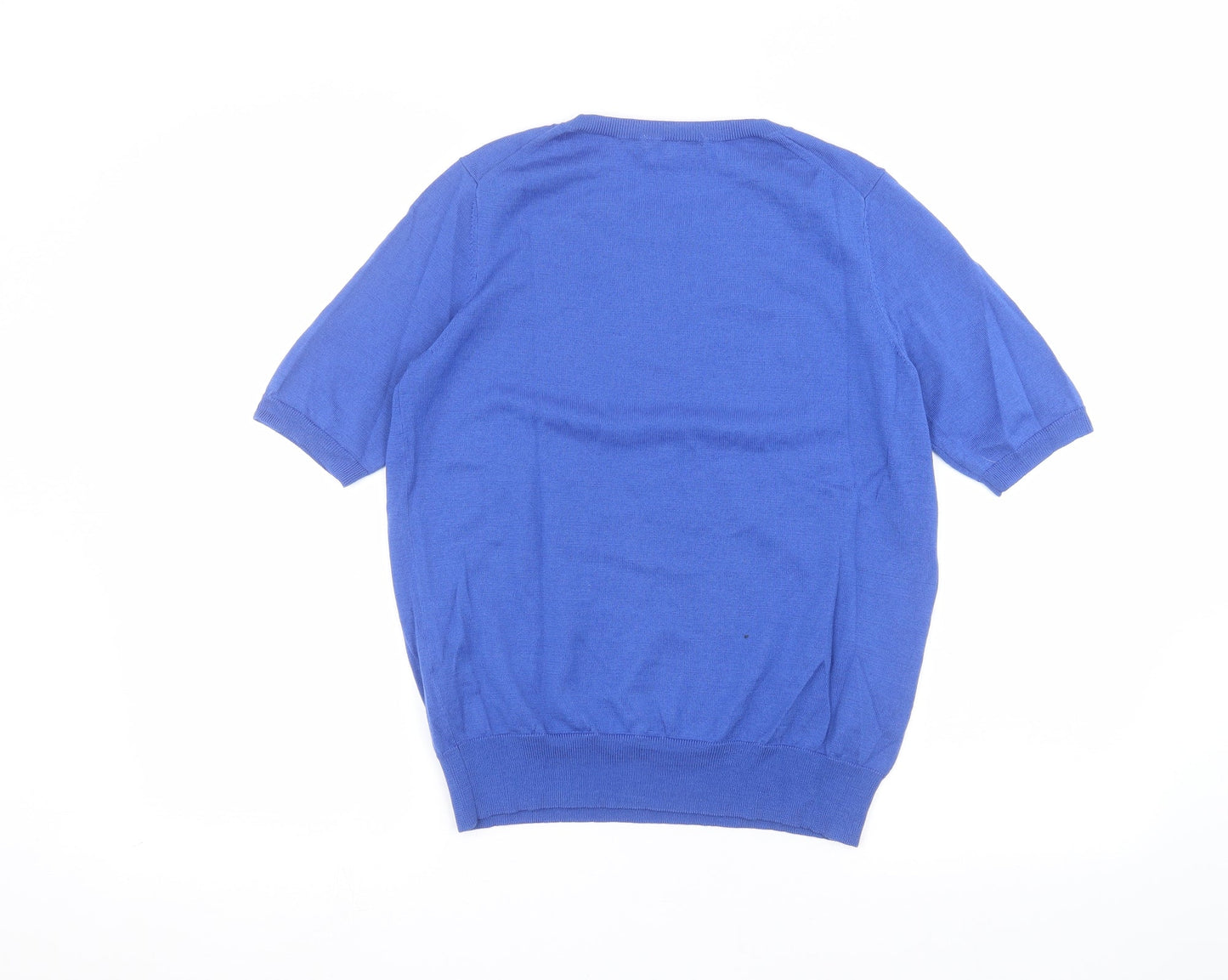 Womens UK Size L Uni Blue Basic T-Shirt