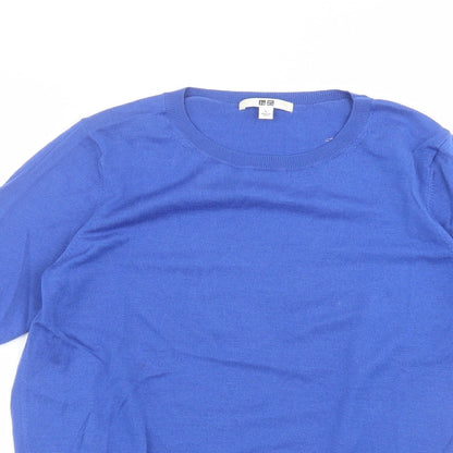Womens UK Size L Uni Blue Basic T-Shirt