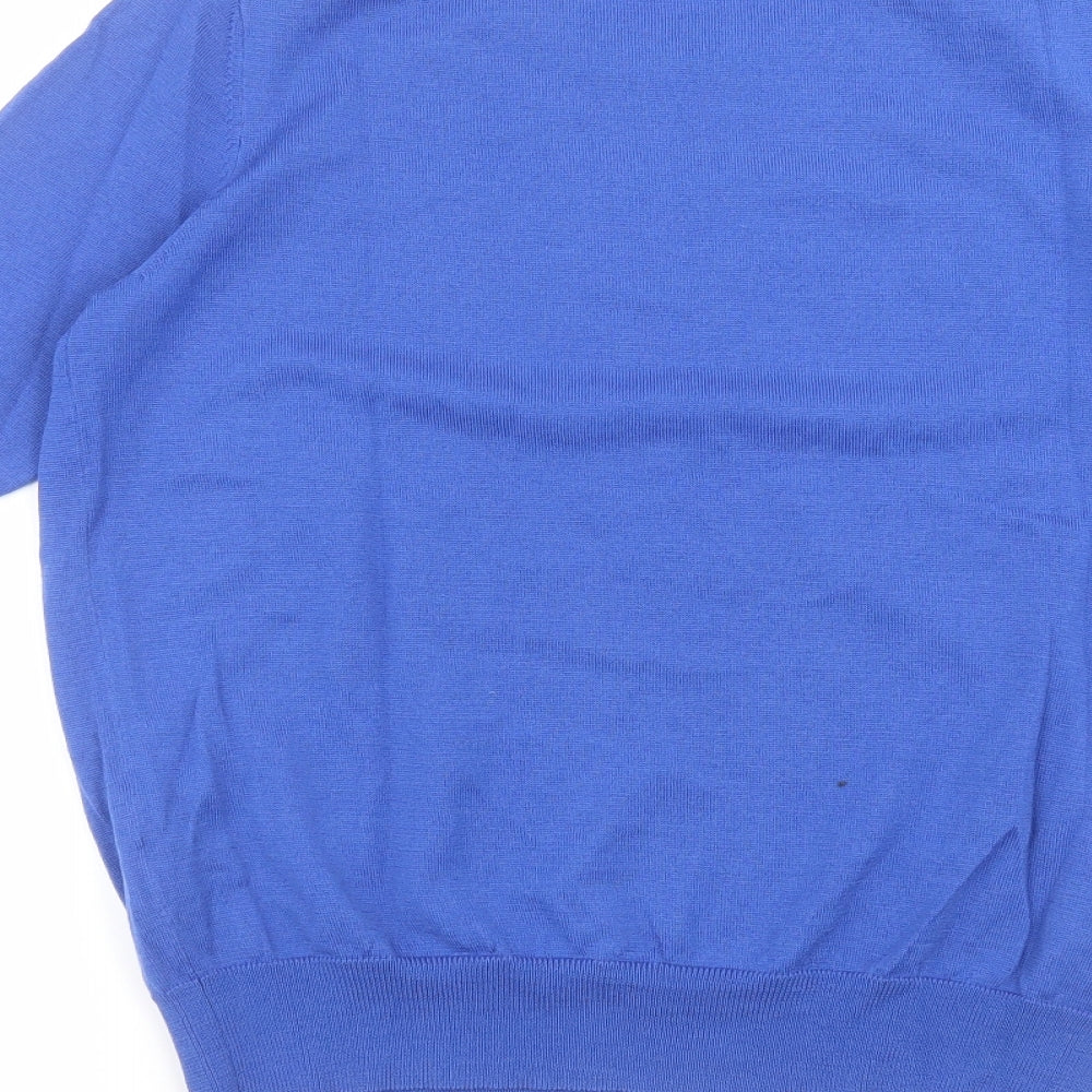 Womens UK Size L Uni Blue Basic T-Shirt