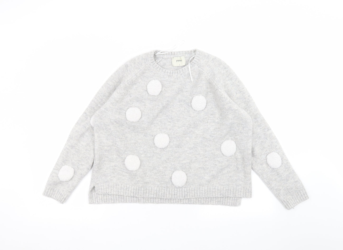Womens UK Size L Papaya Grey Pullover Jumper