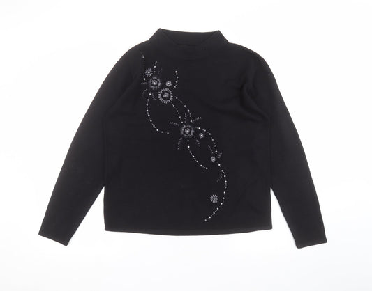 Womens UK Size M Lauren Taylor Black Pullover Jumper