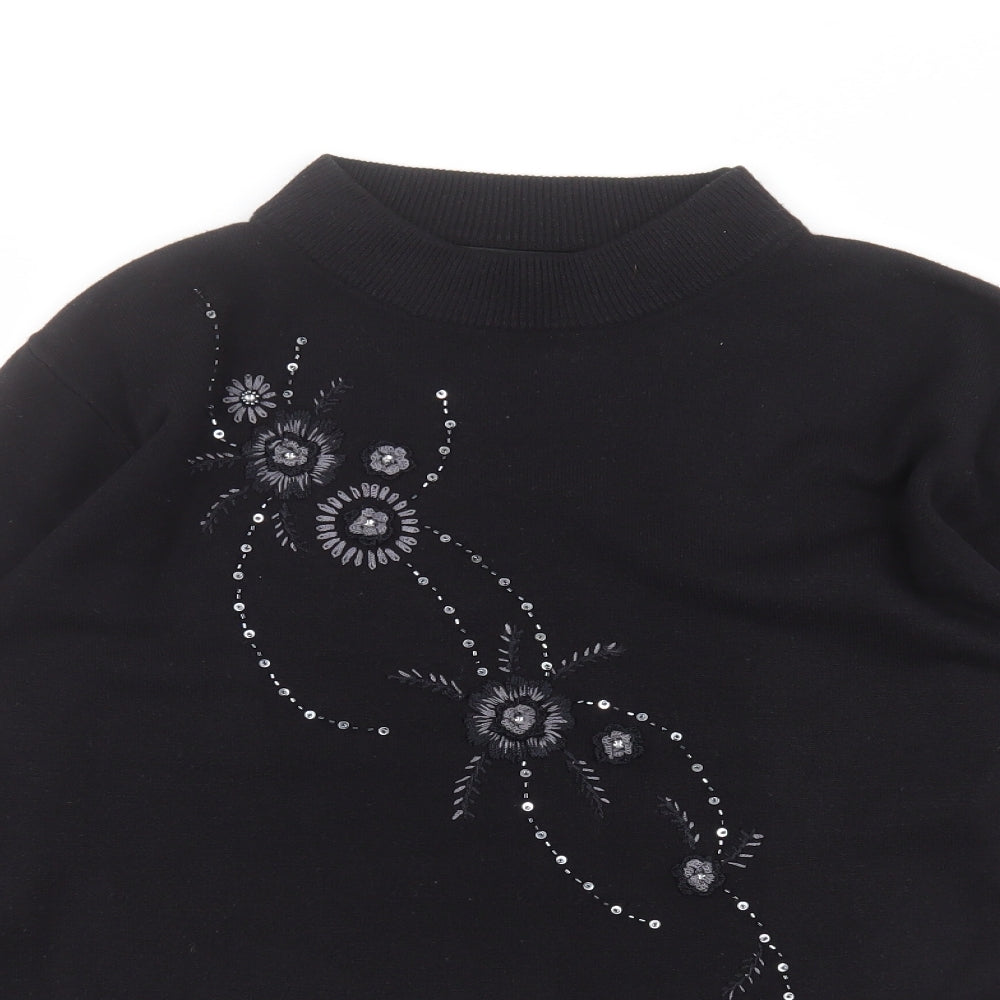 Womens UK Size M Lauren Taylor Black Pullover Jumper