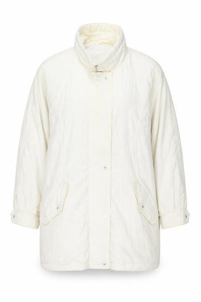 Front view of St Michael women’s white pea coat coat, size UK 14