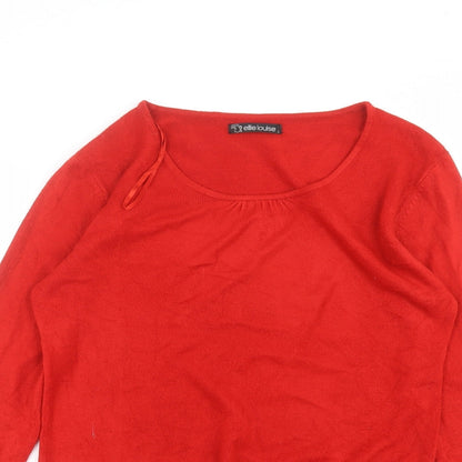 Womens UK Size L ellie louise Red Pullover Jumper