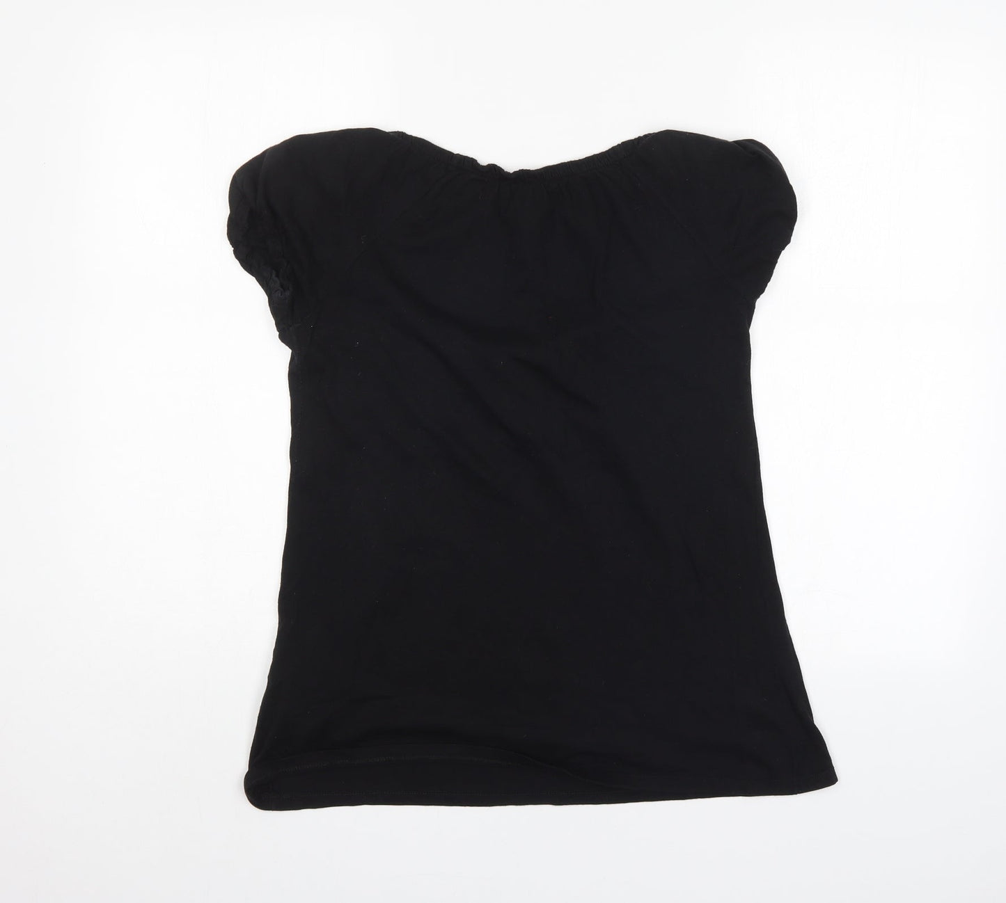 Womens UK Size M Bershka Black Basic Blouse