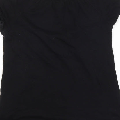 Womens UK Size M Bershka Black Basic Blouse