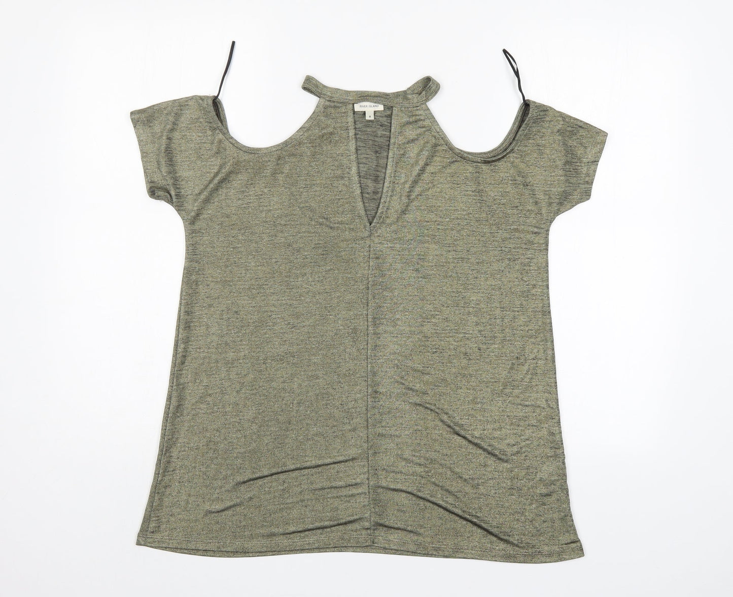Womens UK Size 8 River Island Green Basic Blouse