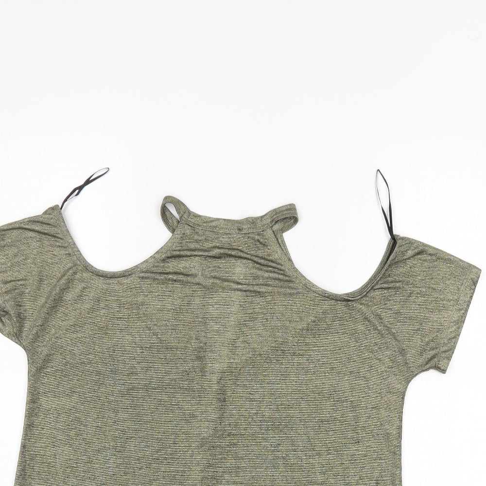 Womens UK Size 8 River Island Green Basic Blouse
