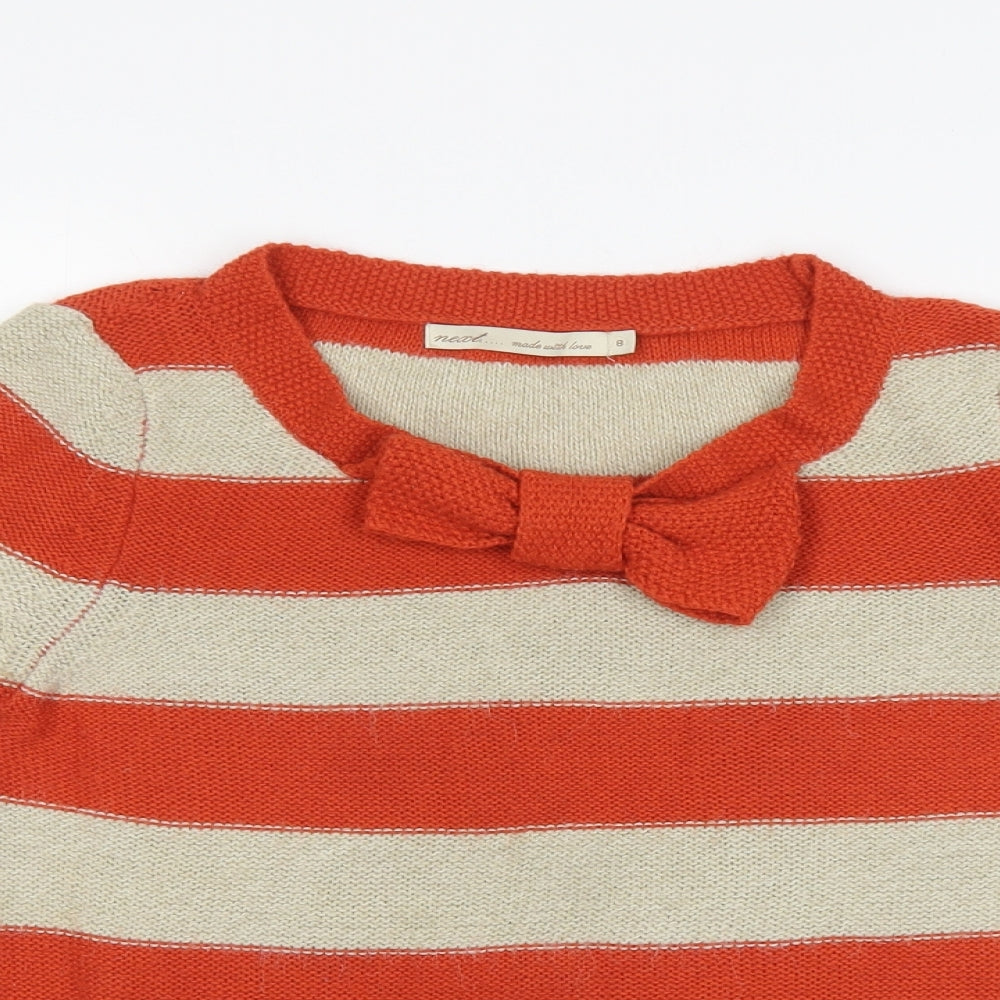 NEXT Womens Orange Striped  Pullover Jumper Size 8