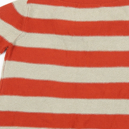 NEXT Womens Orange Striped  Pullover Jumper Size 8