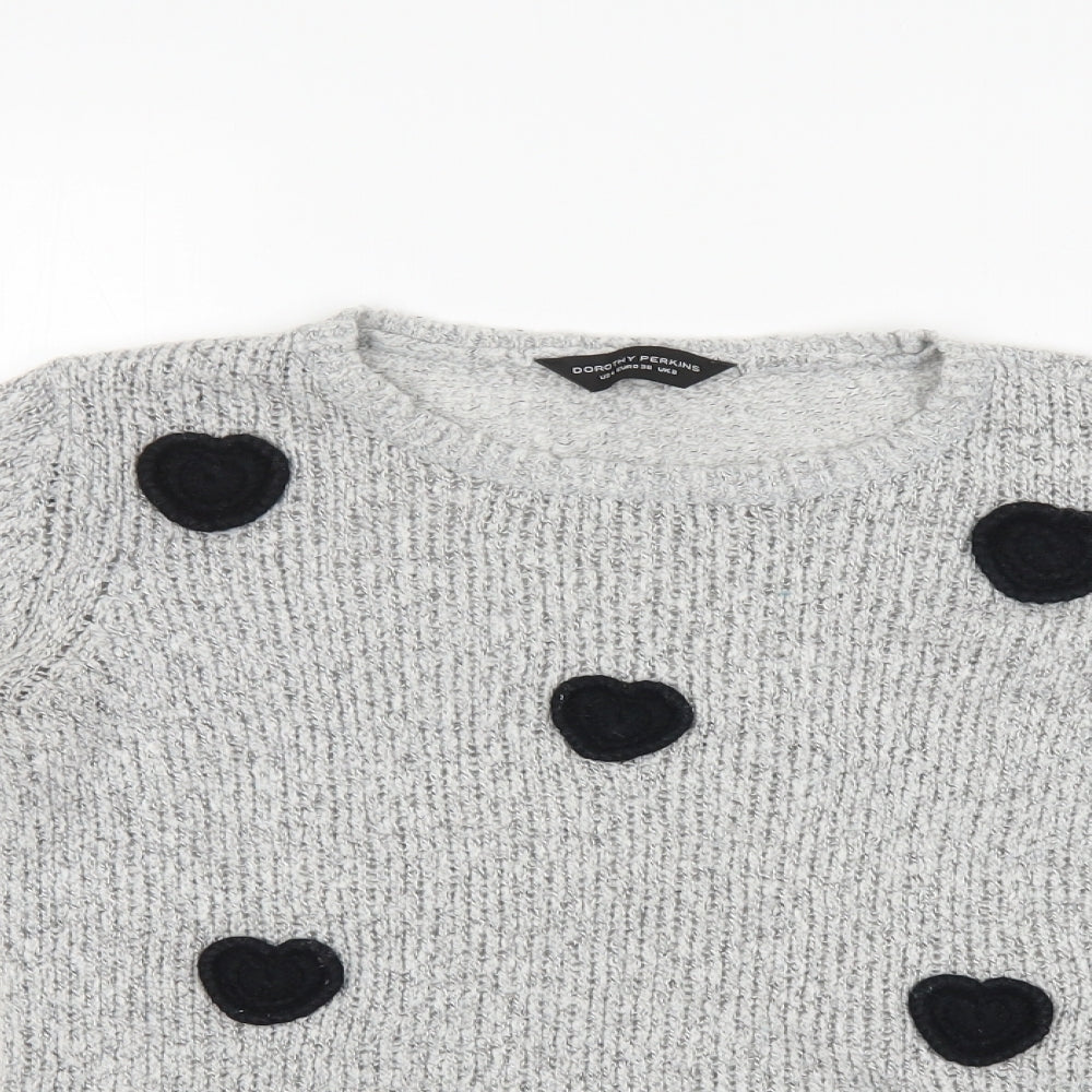 Womens UK Size 8 Dorothy Perkins Grey Pullover Jumper