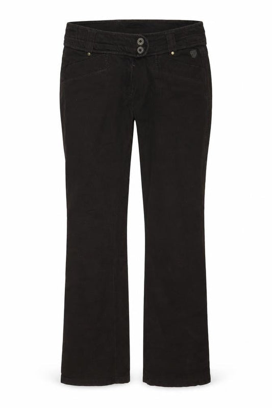 Front view of Tom Tailor women’s brown denim skinny jeans, size UK 32, 32-inch leg