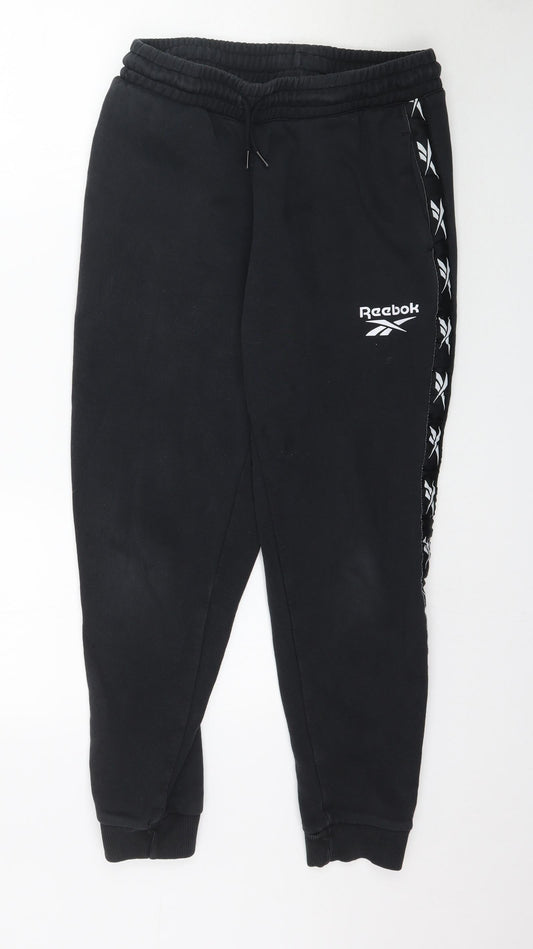 Womens UK Size S Reebok Regular Fit  Black Trousers