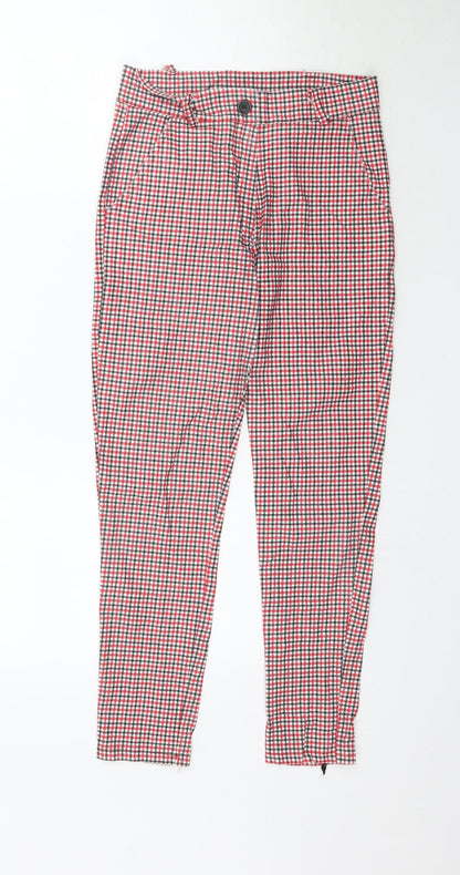 Preworn Womens Red Plaid  Trousers  Size S L24 in