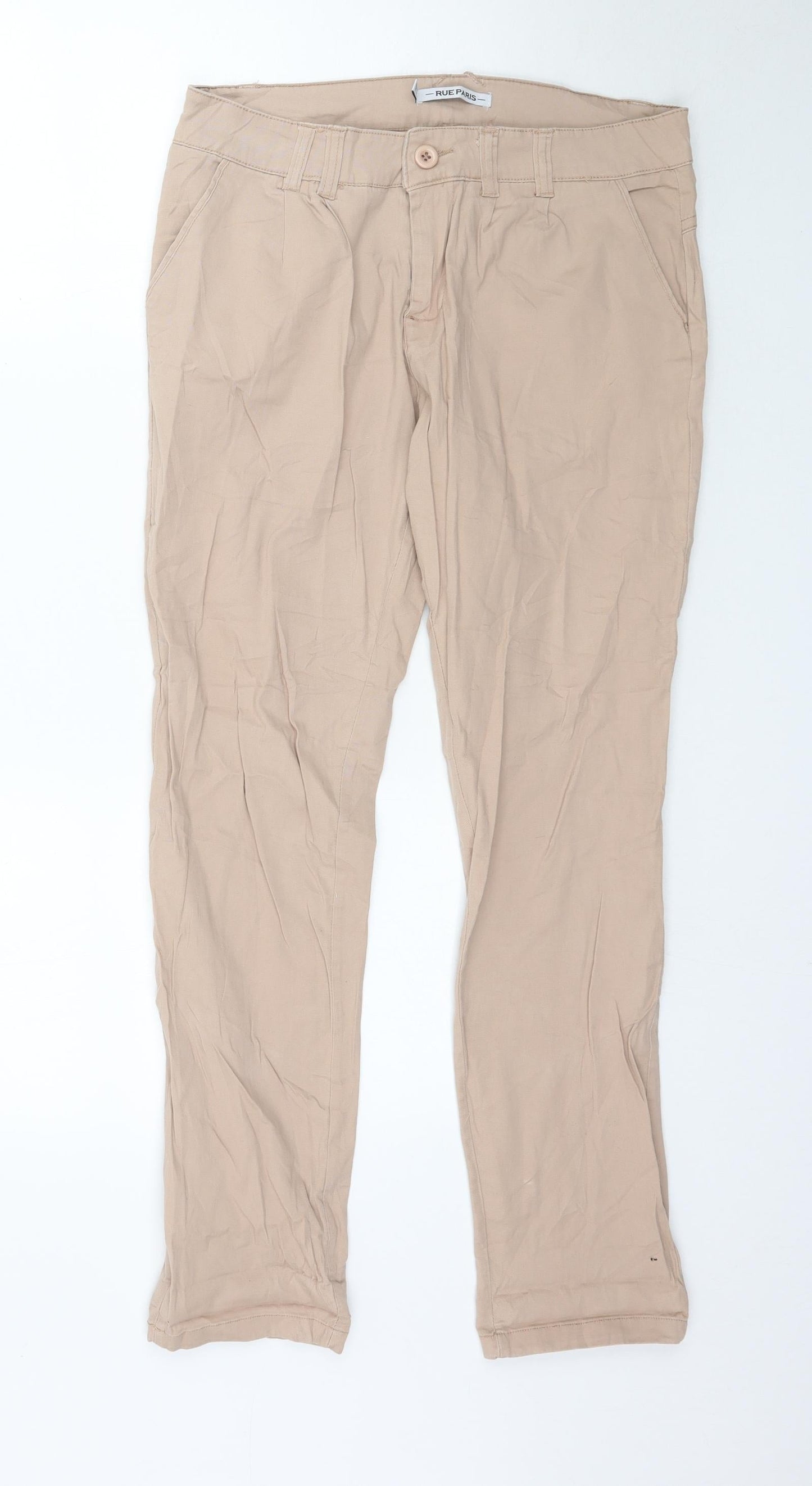Rue Paris Womens Beige   Straight Jeans Size 8 L30 in