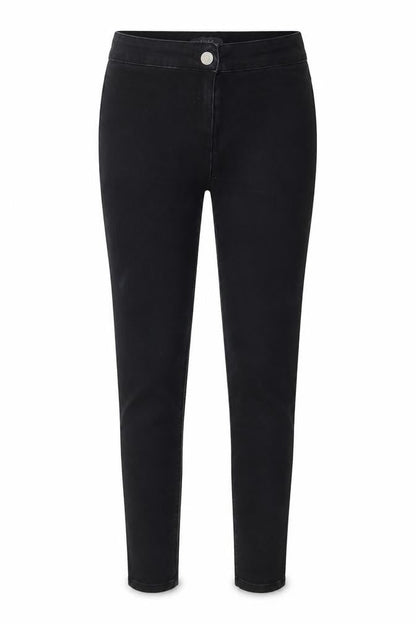 Front view of Matalan women’s black denim skinny jeans, size UK 8, 25-inch leg