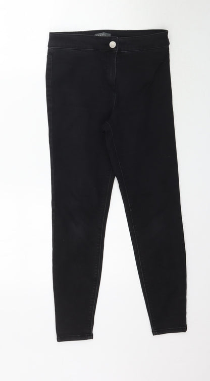 Womens UK Size 8 Papaya Regular Fit Skinny Black Jeans