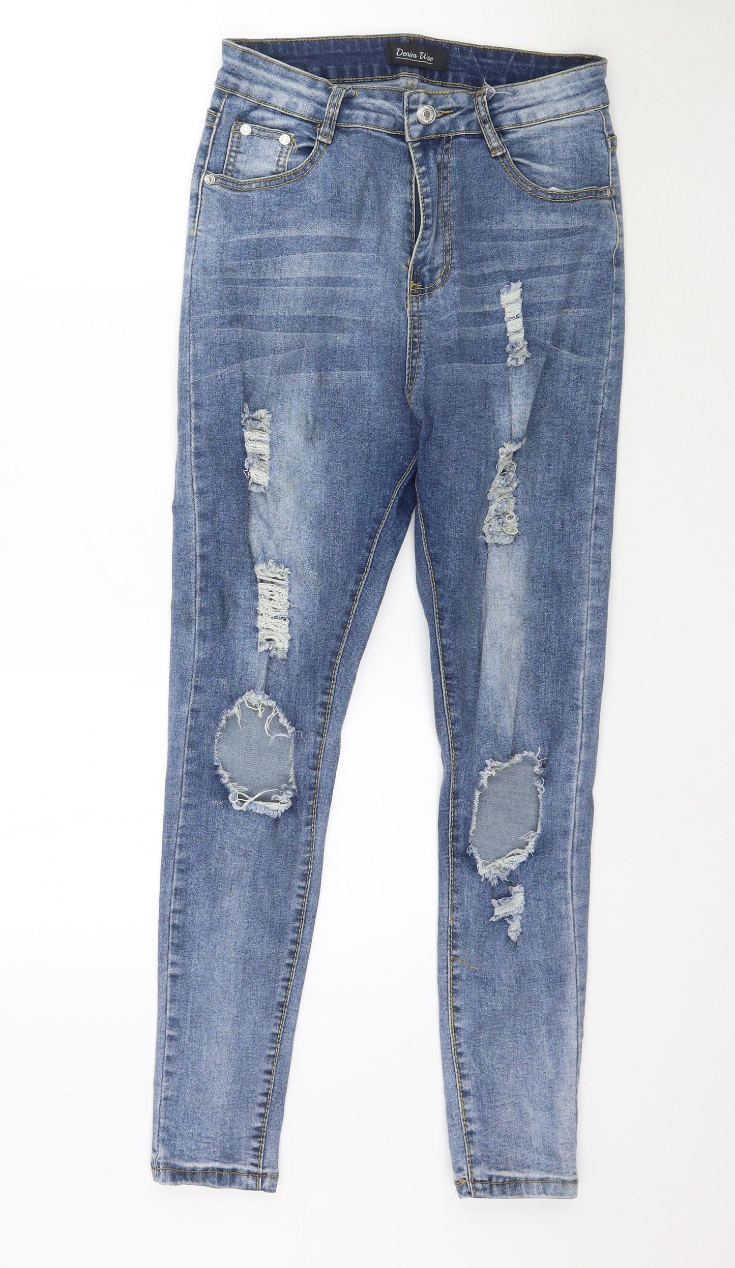 Womens UK Size 12 Denim Wise Regular Fit Skinny Blue Jeans