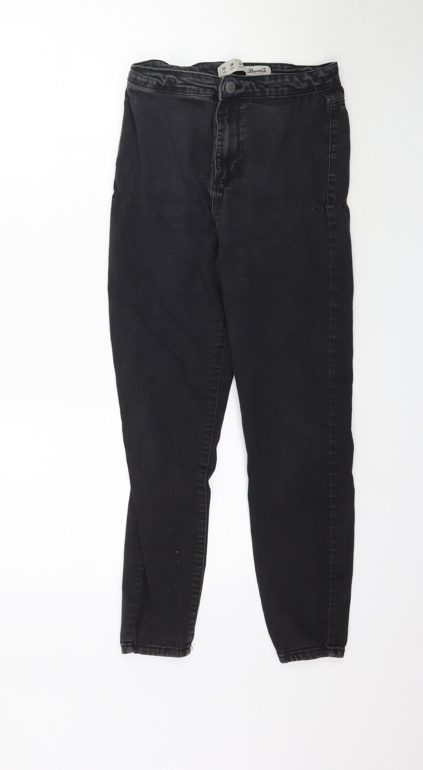 Denim Co Womens Black  Denim Tapered Jeans Size 10 L26 in