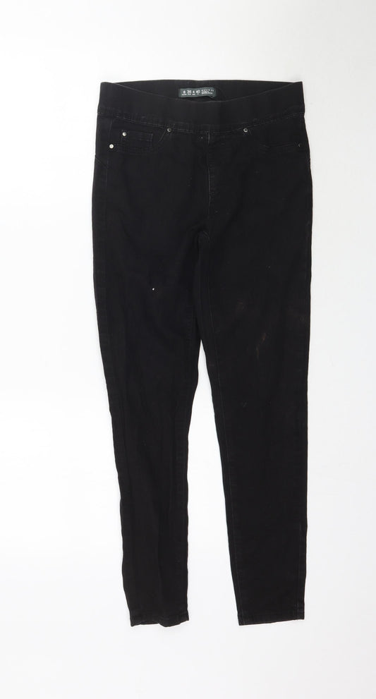 Denim & Co. Womens Black  Denim Skinny Jeans Size 8 L27 in