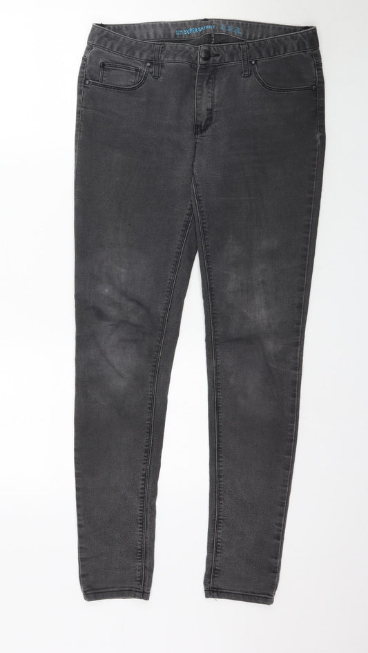 Denim Co. Womens Black  Denim Skinny Jeans Size 10 L31 in