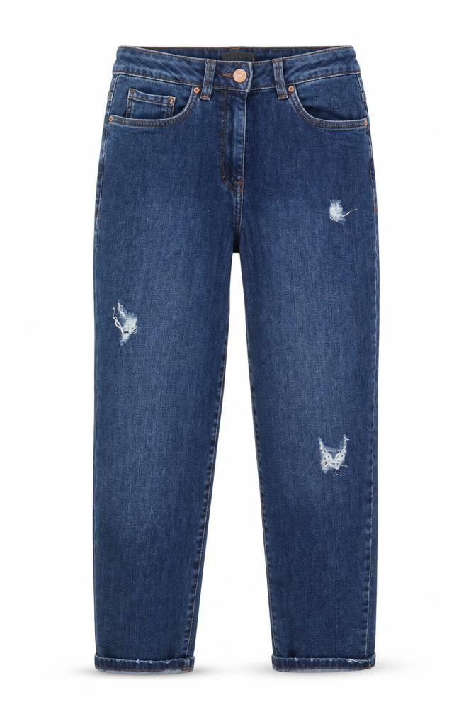Front view of Papaya women’s blue denim skinny jeans, size UK 10, 25-inch leg