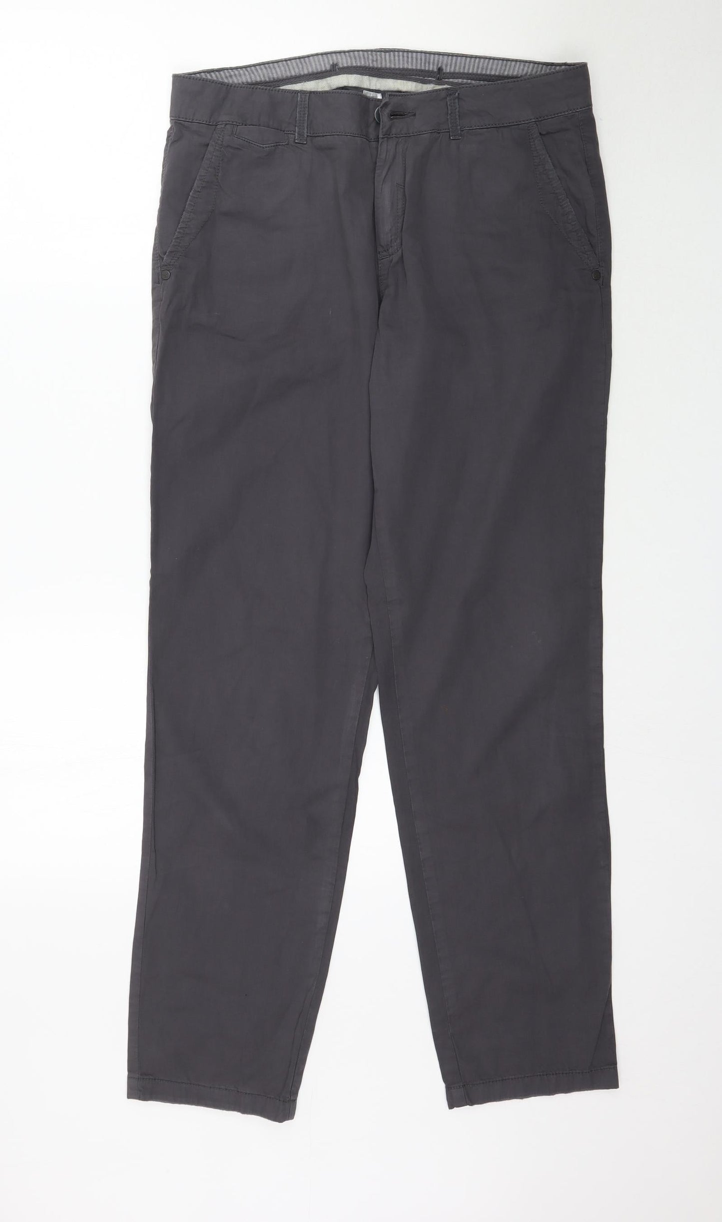 Womens UK Size M Preworn Regular Fit  Grey Trousers