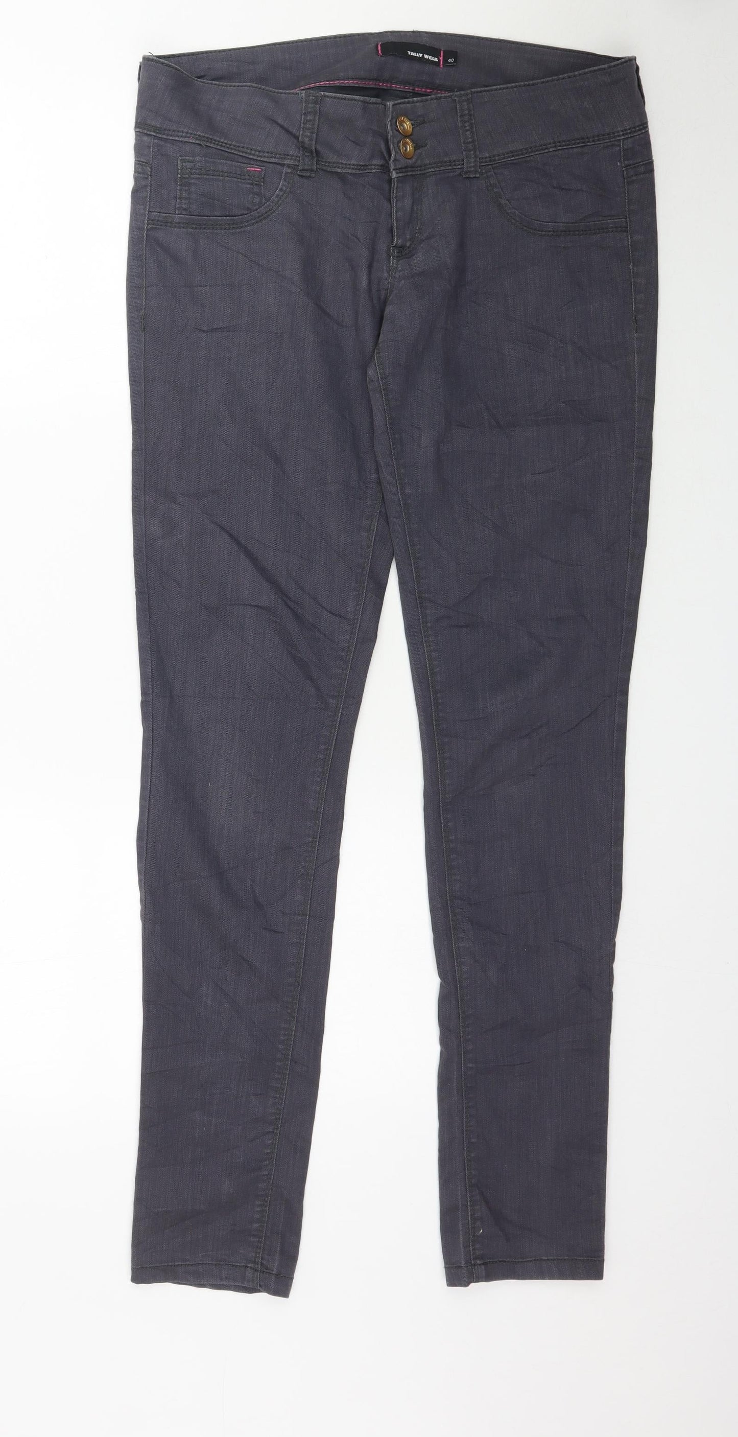 Womens UK Size 12 TALLY WEiJL Regular Fit Skinny Grey Jeans