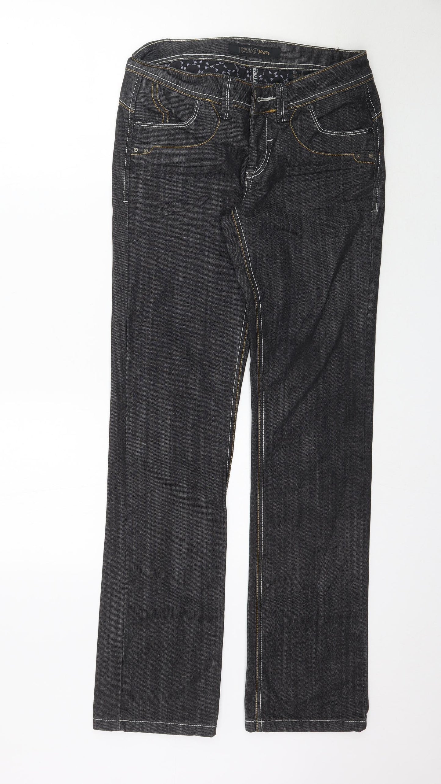 House Jeans Womens Black  Denim Straight Jeans Size 27 in L33 in