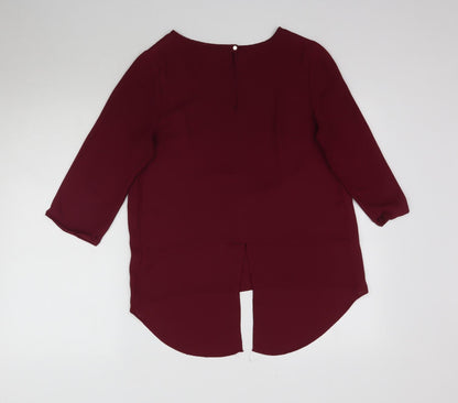 Matalan Womens Red   Basic Blouse Size 10  - Maroon