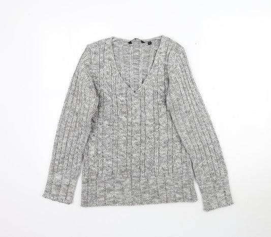 Womens UK Size M Ellie Louise Grey Pullover Jumper