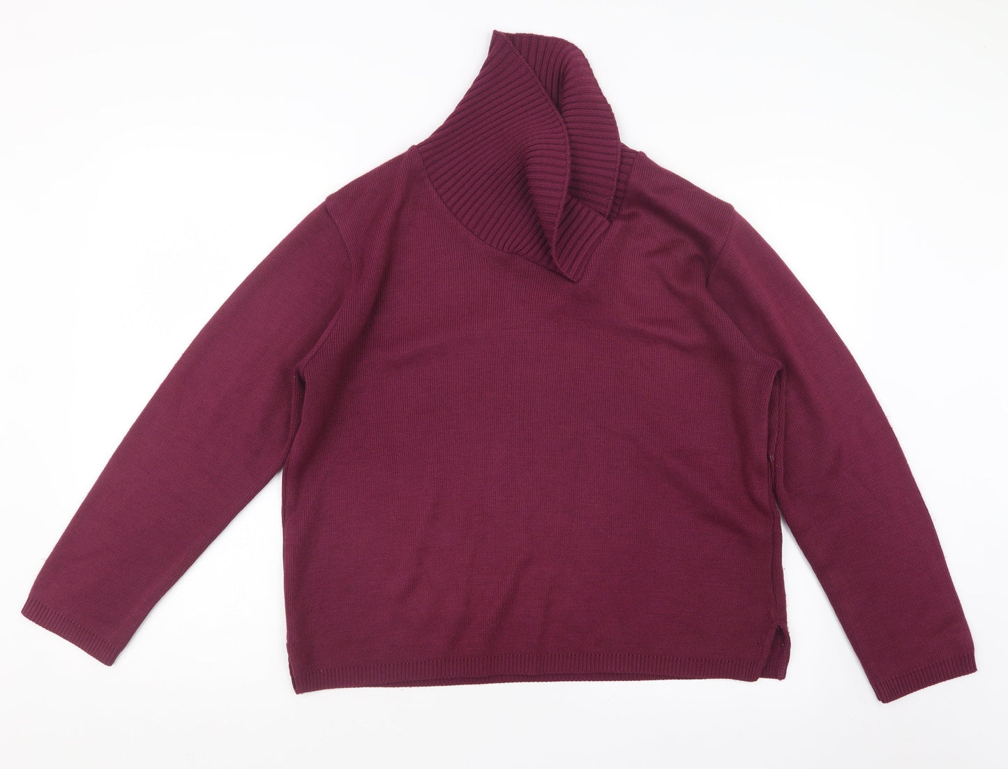 V-Eve Womens Purple  Knit Pullover Jumper Size M
