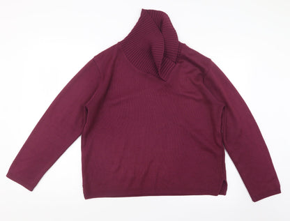 V-Eve Womens Purple  Knit Pullover Jumper Size M
