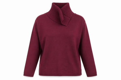 Front view of V-Eve women’s purple knit jumper, size M