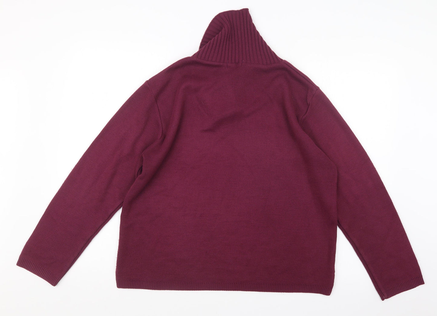 V-Eve Womens Purple  Knit Pullover Jumper Size M